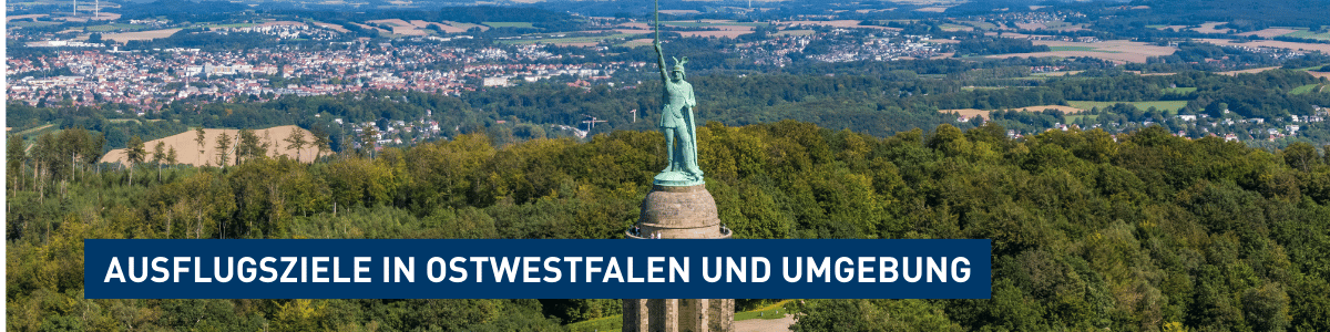Panorama vom Hermannsdenkmal, Text: Ausflugsziele in Ostwestfalen und Umgebung